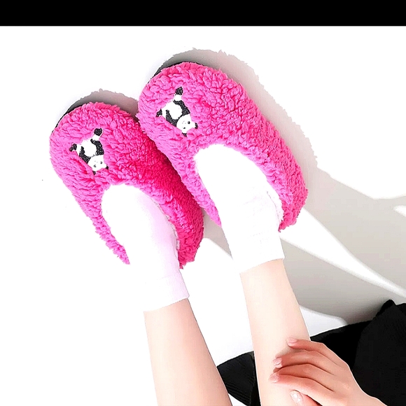 Cartoon Embroidery Fuzzy Bedroom Slippers, Women's Winter Indoor Shoes - Picture 2 of 3